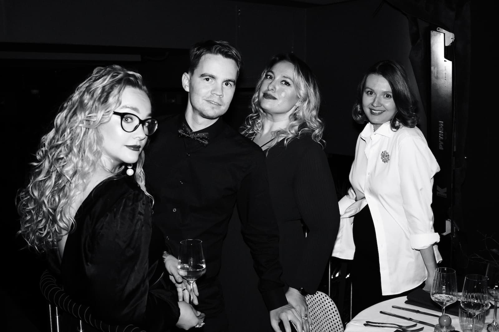 Four guests at a Helsinki Perfume Club celebration